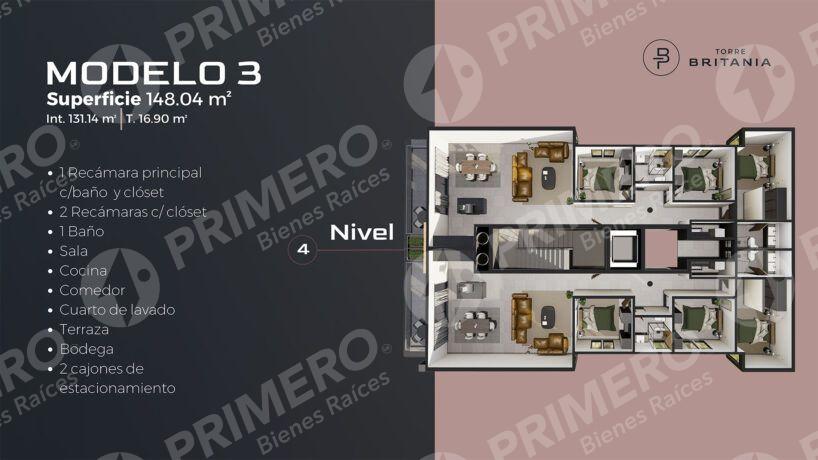 Departamentos en Venta en Torre Britania PMR-2980